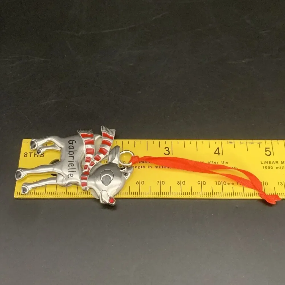 Hallmark Rudolph The Red Nose Reindeer Gabrielle Name Metal Christmas Ornament